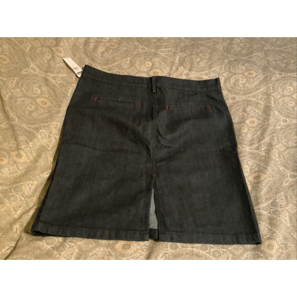 Old Navy Womens Dark Blue Stretch Denim Mini Skirt Low Waist Size 14 NWT - Picture 5 of 7